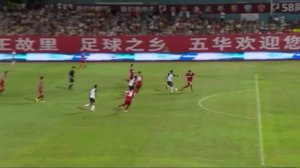  [进球视频] 李昂任意球 中柱后打门将腿上弹进球门  